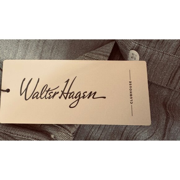 NWT Walter Hagen Size Large Gray Striped Polo Shirt 100% Polyester Golf Wear - Picture 13 of 13